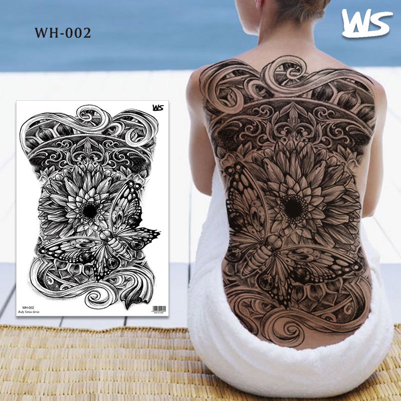 Full Back Dragon, Snake, Tiger, Beauty Tattoo Stickers For Men And Women, Tattoo Stickers, Snake Body Stickers, Colorful Water Transfer Printing, Designs - Image 4