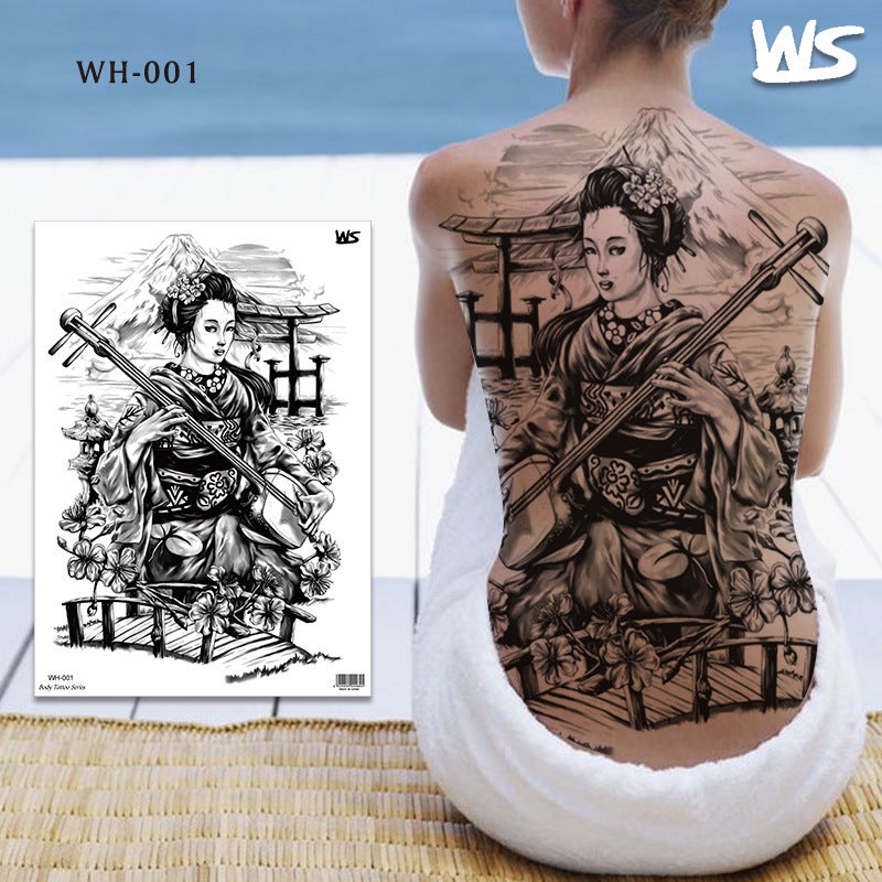 Full Back Dragon, Snake, Tiger, Beauty Tattoo Stickers For Men And Women, Tattoo Stickers, Snake Body Stickers, Colorful Water Transfer Printing, Designs - Image 3