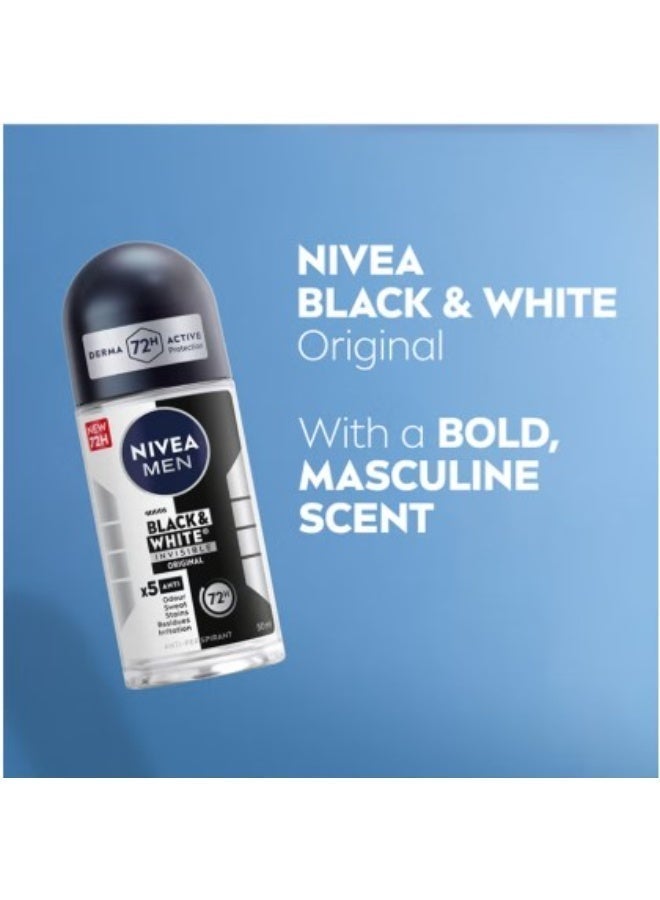 نيفيا بلاك آند وايت إنفزبل رول أون مضاد للتعرق 50 مل عبوة 2 – حماية من البقع والآثار البيضاء مع حماية من التعرق حتى 48 ساعة - Image 3