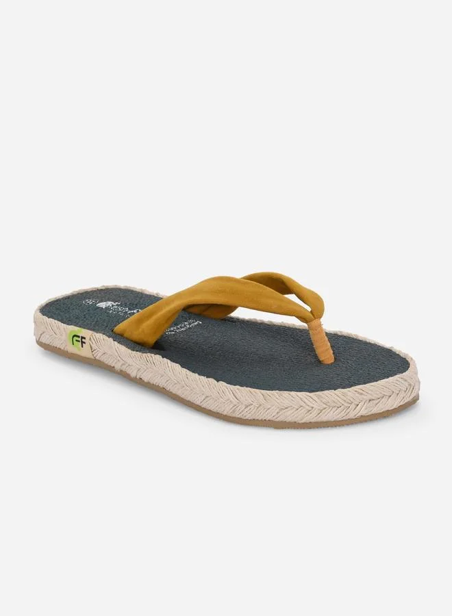 Fresh Feet Fresh Feet Yellow Plain Thong Toe Yoga Mat Slippers