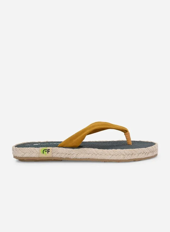Fresh Feet Fresh Feet Yellow Plain Thong Toe Yoga Mat Slippers