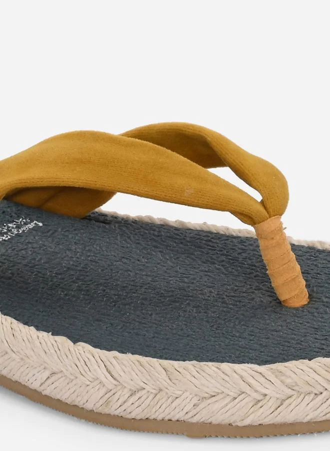 Fresh Feet Fresh Feet Yellow Plain Thong Toe Yoga Mat Slippers