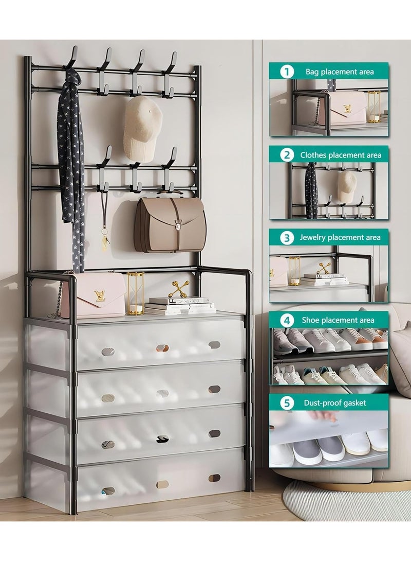 DubaiGallery Multi-layer Shoe and Hat Rack - Easy Assembly, Economical Dustproof Storage, Space-Saving Hanging Closet Organizer for Bedroom, Dorm, and Entryway - Image 1