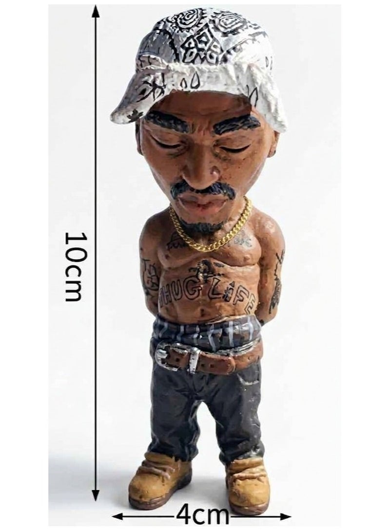 A commemorative art sculpture depicting the legendary rapper Tupac Shakur (2Pac) in a realistic and detailed design. - Image 2