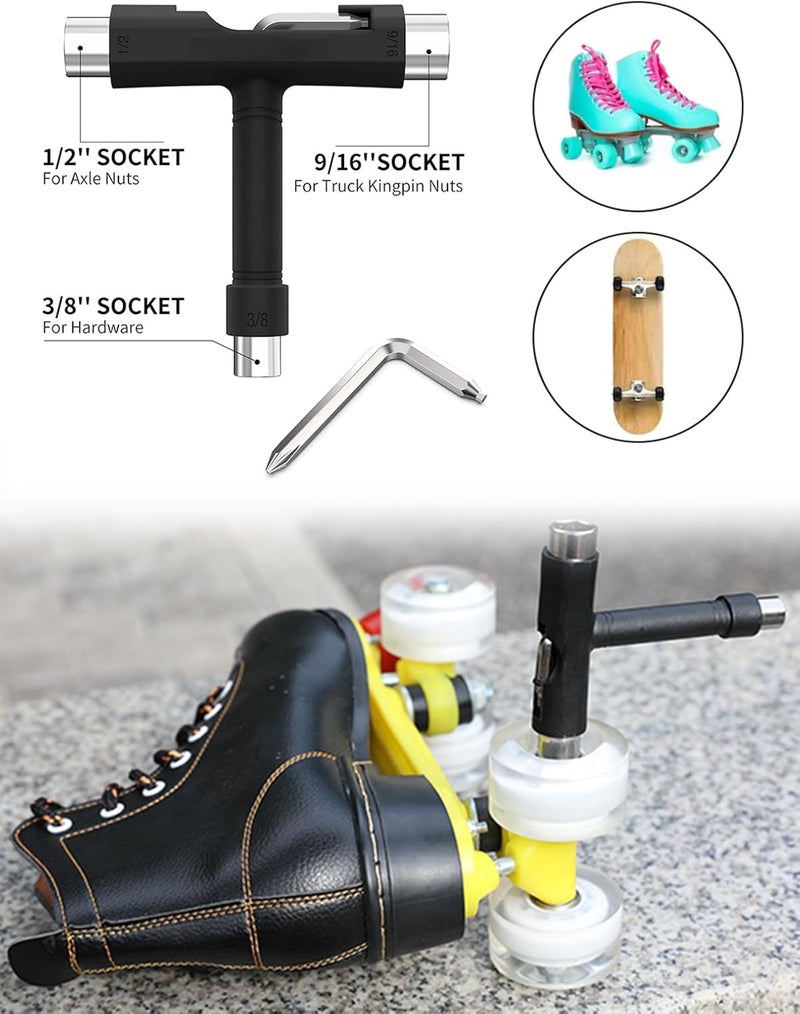 Multi-Function Portable Skateboard T Tool with T-Type Allen Key and L-Type Phillips Head Wrench - Image 2