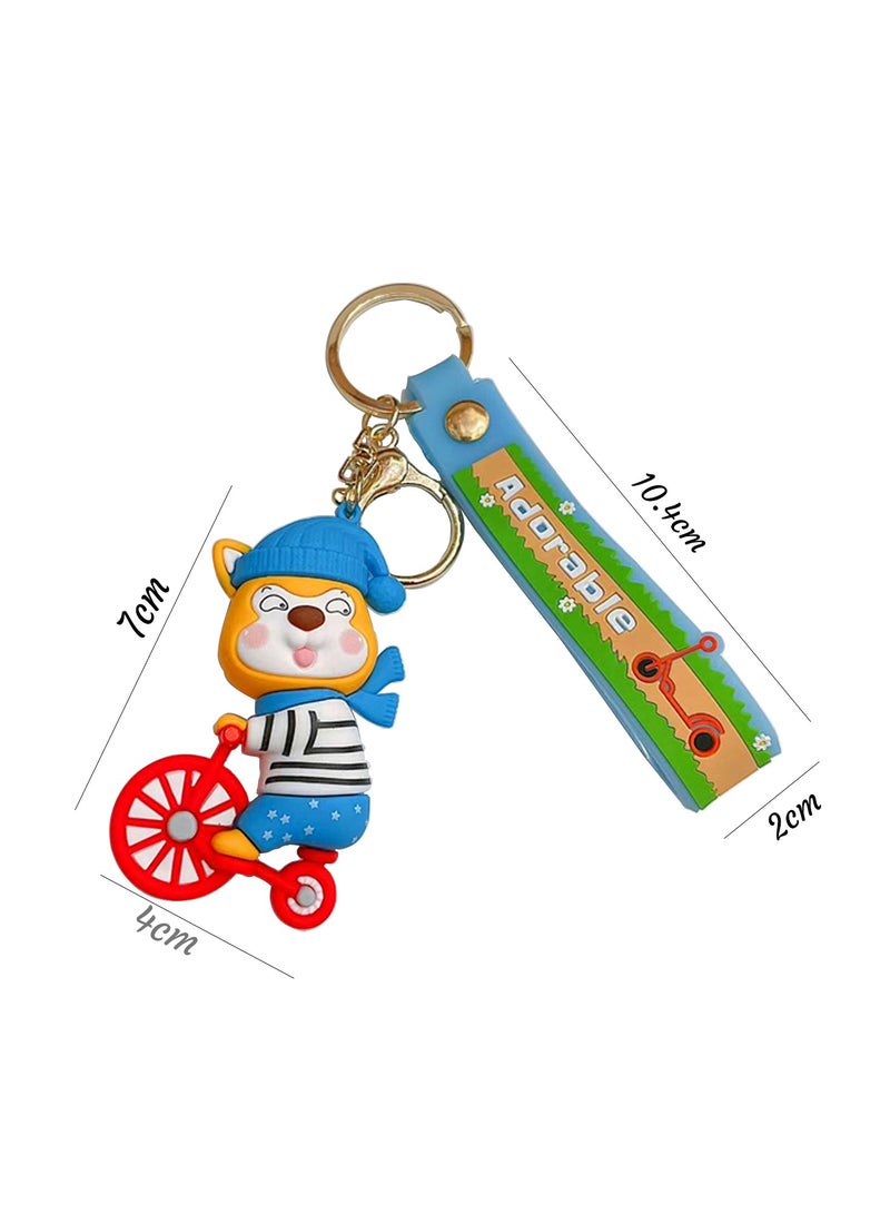 BrainGiggles Kawaii Key Chains For Girls Cute Pendant Cartoon Keyrings Anime Doll Silicone Key Holder for Bag Jewelry Car Keyring Birthday Gift (BICYCLE BEAR) - Image 2