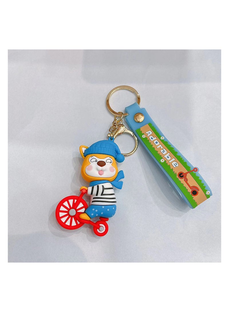 BrainGiggles Kawaii Key Chains For Girls Cute Pendant Cartoon Keyrings Anime Doll Silicone Key Holder for Bag Jewelry Car Keyring Birthday Gift (BICYCLE BEAR) - Image 5