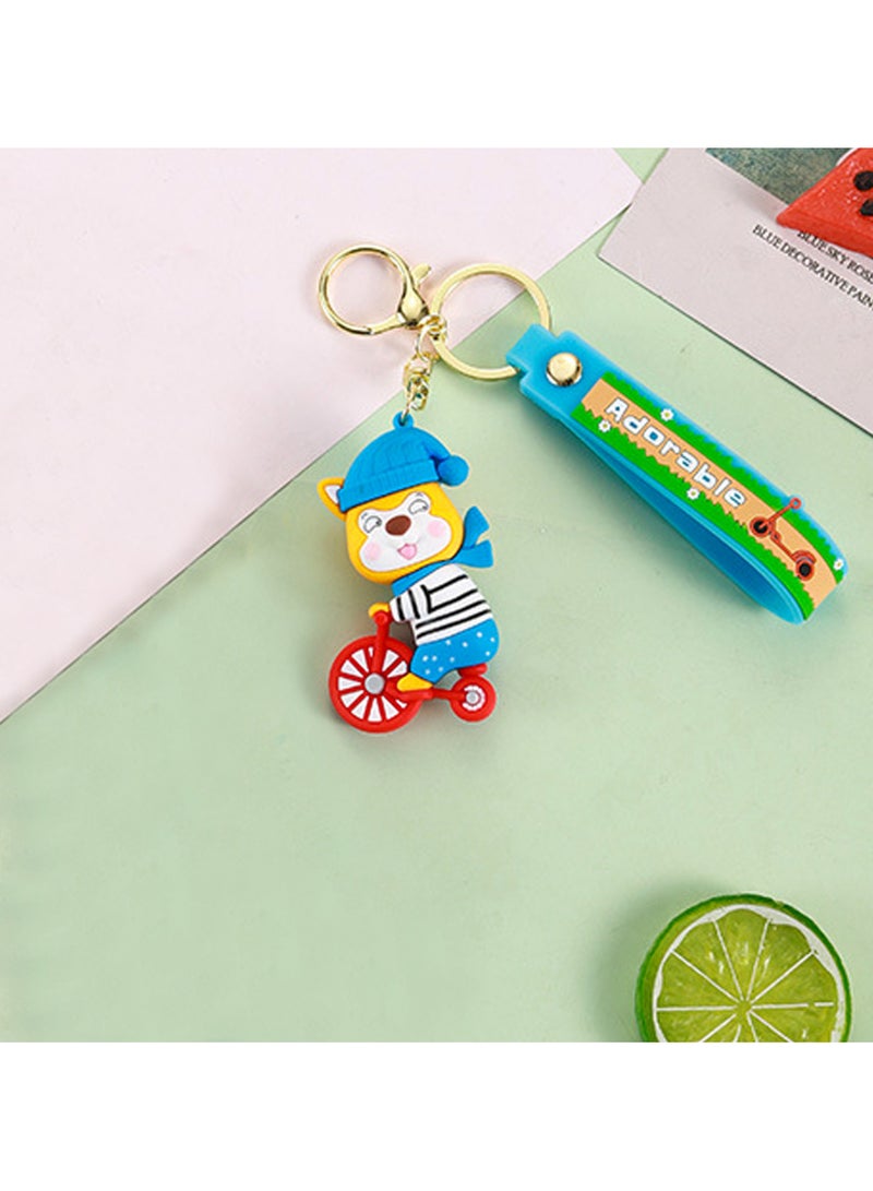 BrainGiggles Kawaii Key Chains For Girls Cute Pendant Cartoon Keyrings Anime Doll Silicone Key Holder for Bag Jewelry Car Keyring Birthday Gift (BICYCLE BEAR) - Image 3