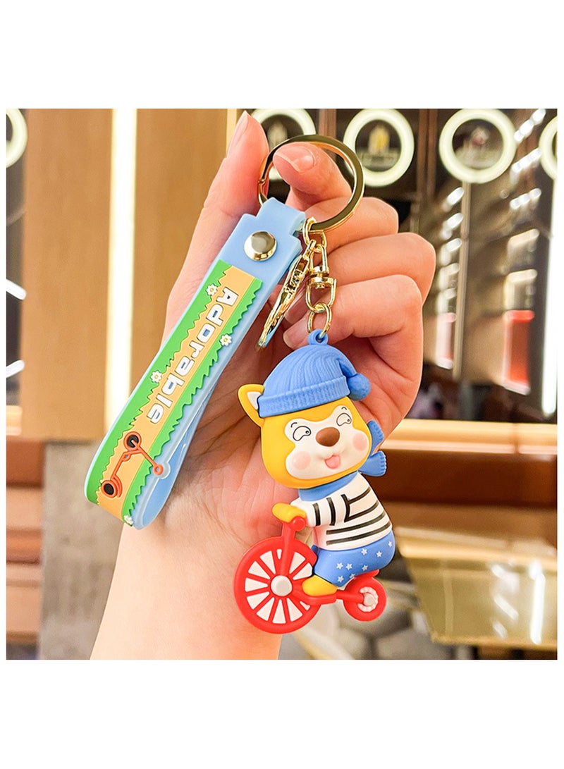 BrainGiggles Kawaii Key Chains For Girls Cute Pendant Cartoon Keyrings Anime Doll Silicone Key Holder for Bag Jewelry Car Keyring Birthday Gift (BICYCLE BEAR) - Image 4