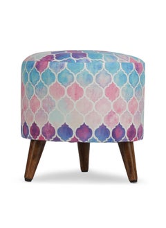 GLOBALLY INDIAN- Where Creativity Meets Living Globally Indian Round Puff Blue and Pink Shade Moraccan Tile  - Image 3