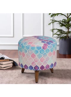 GLOBALLY INDIAN- Where Creativity Meets Living Globally Indian Round Puff Blue and Pink Shade Moraccan Tile  - Image 1