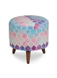 GLOBALLY INDIAN- Where Creativity Meets Living Globally Indian Round Puff Blue and Pink Shade Moraccan Tile  - Image 4
