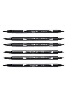Tombow Tombow Dual Brush Pen, Black (66621) Pack of 6 pcs. 
