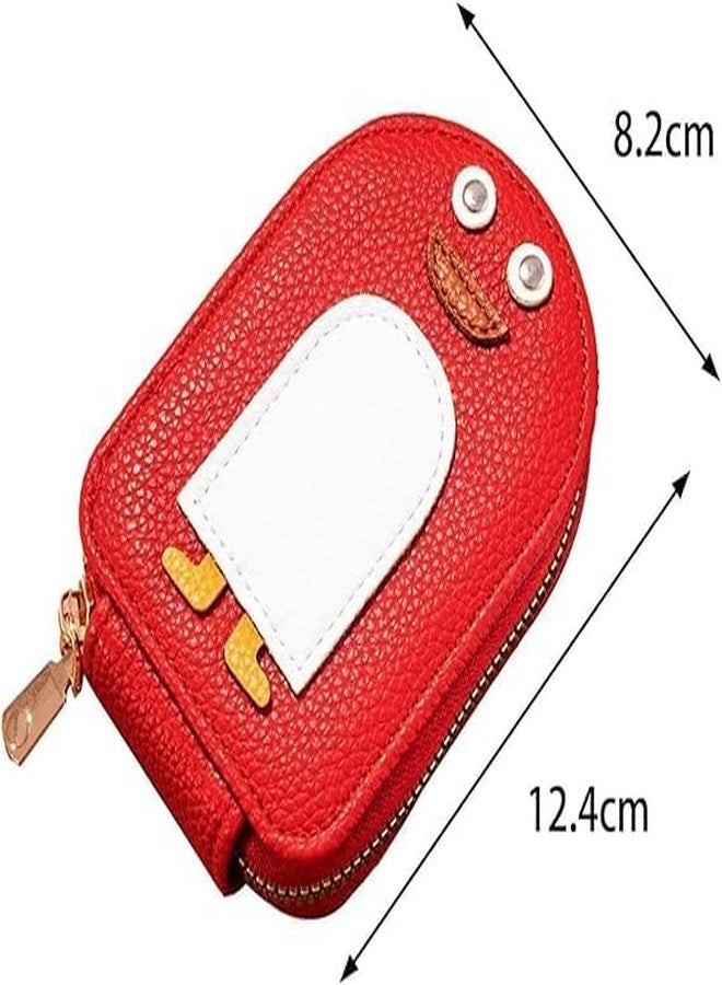 NIV Creation Cute Penguin Card Case Coin Pocket Wallet, Portable Clutch Wallet with Key Chain for Kids, Girls, and Boys - Image 3