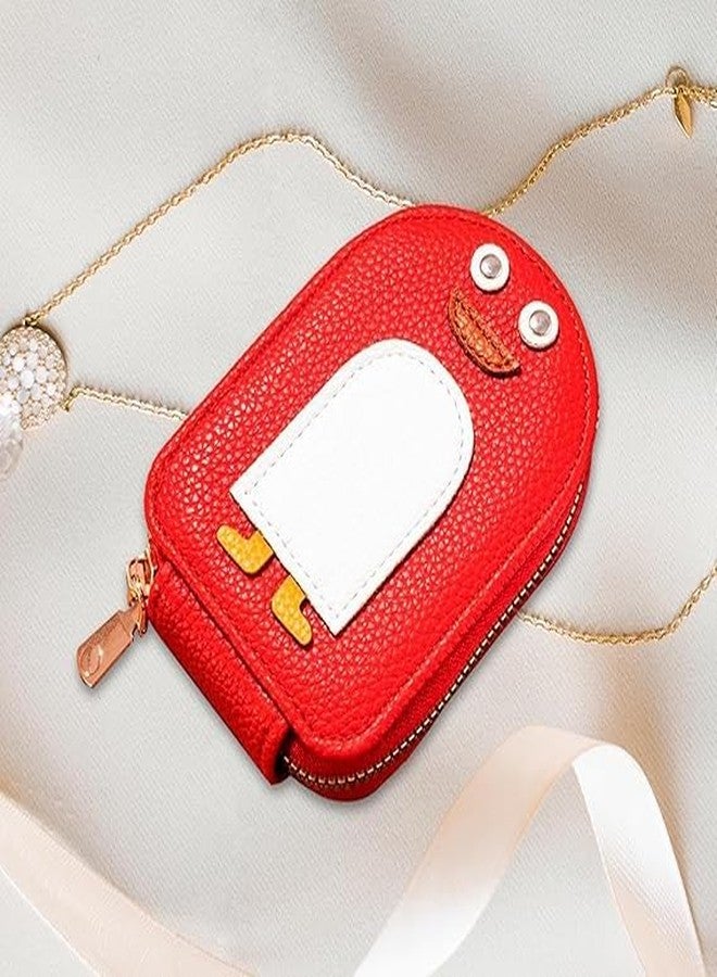 NIV Creation Cute Penguin Card Case Coin Pocket Wallet, Portable Clutch Wallet with Key Chain for Kids, Girls, and Boys - Image 2