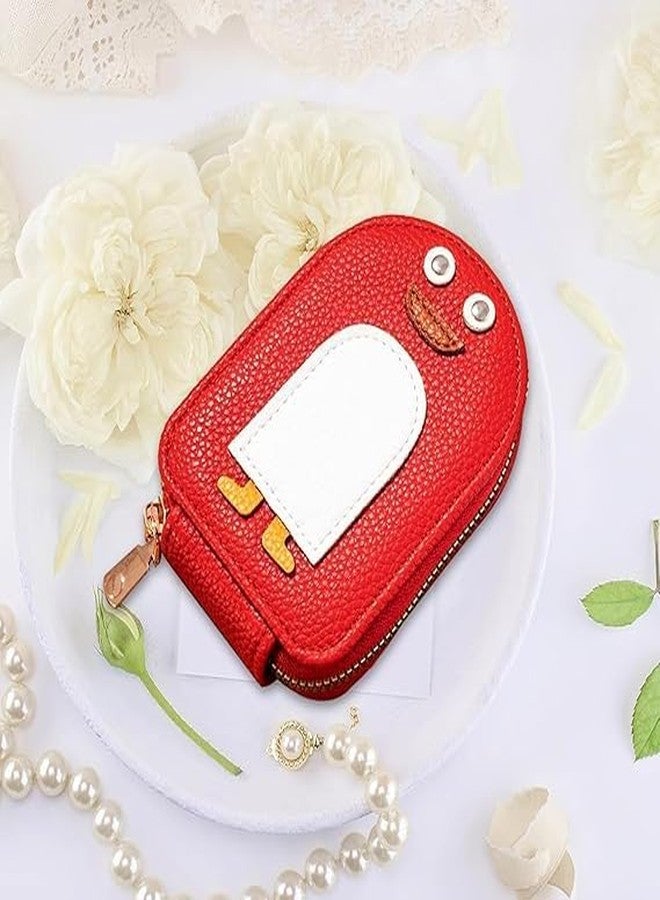 NIV Creation Cute Penguin Card Case Coin Pocket Wallet, Portable Clutch Wallet with Key Chain for Kids, Girls, and Boys - Image 4