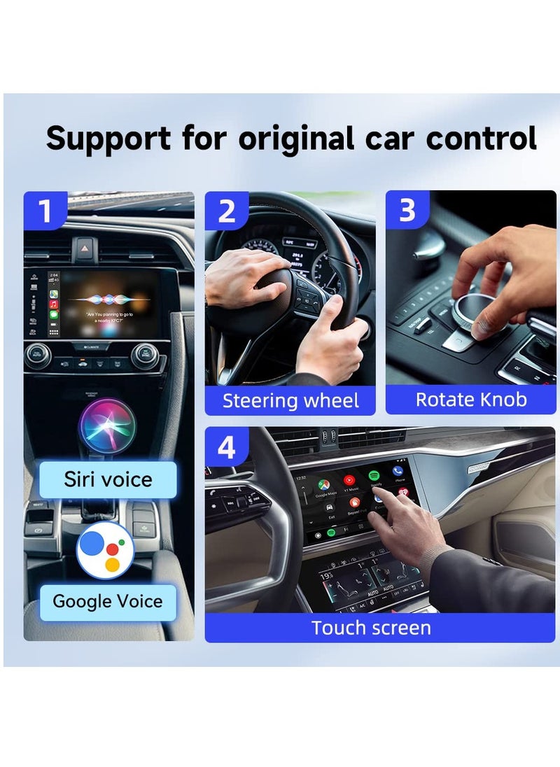 KASTWAVE - Wireless CarPlay Adapter - Apple CarPlay Android Auto Wireless Adapter Will Built-in Wired to Wireless. Plug and Play Auto Connection Online Upgrades(Video Mirror not Supported) - Image 1
