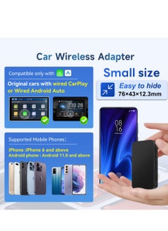 KASTWAVE Wireless CarPlay Adapter - Apple CarPlay Android Auto Wireless Adapter Will Built-in Wired to Wireless. Plug and Play Auto Connection Online Upgrades(Video Mirror not Supported)  - Image 2