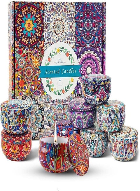 مجموعة هدايا الشموع المعطرة الفاخرة جرة الصفيح العطرية شمع الصويا الطبيعي