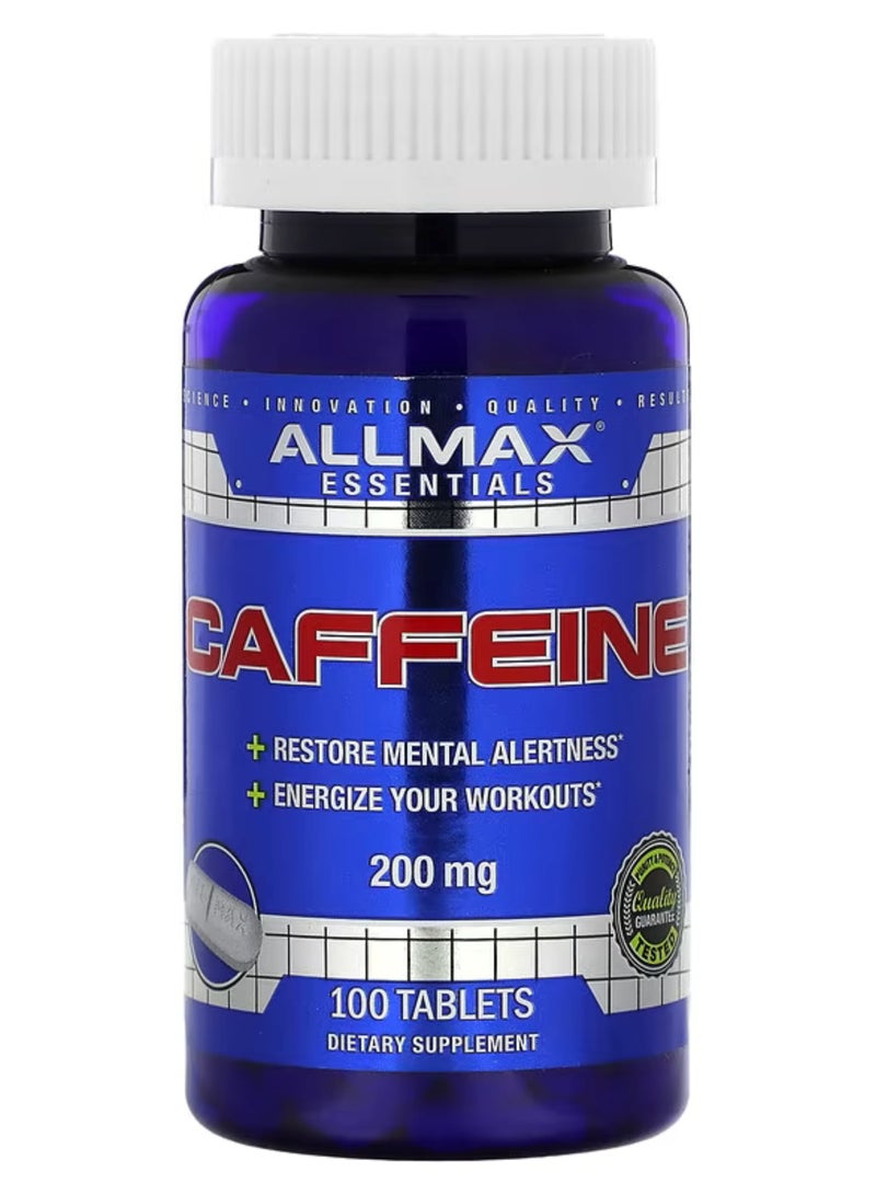 ALLMAX, Essentials, Caffeine, 200 mg, 100 Tablets - Image 1