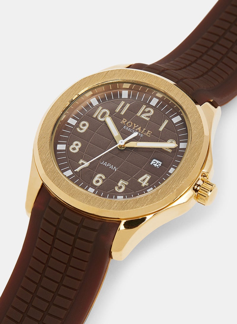 Royale Executive Men's Classic Rubber Strap Watch - Image 3