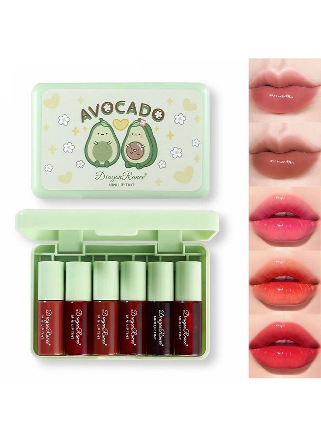 Miniling 6-Color Korean Lip Tint Set - Watery, Velvet Matte Lipsticks For Lips And Cheeks - Long-Lasting, Non-Stick, Shimmery - Image 1