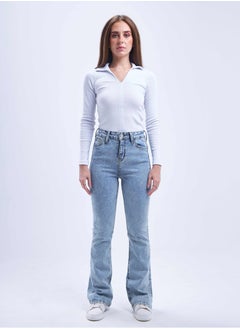 High-Waist Light Acid Wash Flared Jeans. - pzsku/Z8E49E64A04E72E7F937BZ/45/_/1721176306/1b5df150-64e8-4997-98e6-711d095b6aef