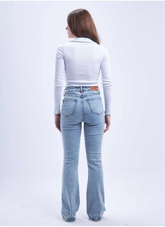 High-Waist Light Acid Wash Flared Jeans. - pzsku/Z8E49E64A04E72E7F937BZ/45/_/1721176326/a58cf645-3d49-44d6-9248-62cf29f5f564