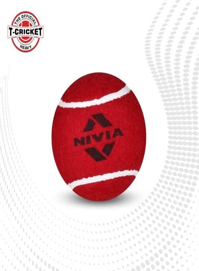 Nivia Heavy Weight Tennis Cricket Ball, Felt Tennis Ball for Cricket, Training Ball for Outdoor & Indoor, Heavy Tennis Balls for Players (Red, Pack of 12) - Image 2