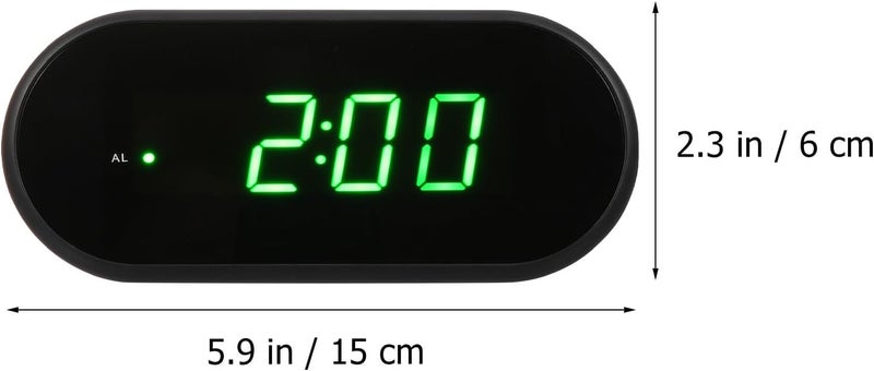 TIDTALEO Digital LED Alarm Table Clock with USB Cable, Green Backlight Desktop Clock Dual Powered for Home and Office Use, Battery-Free Design, Adjustable Brightness - Image 2