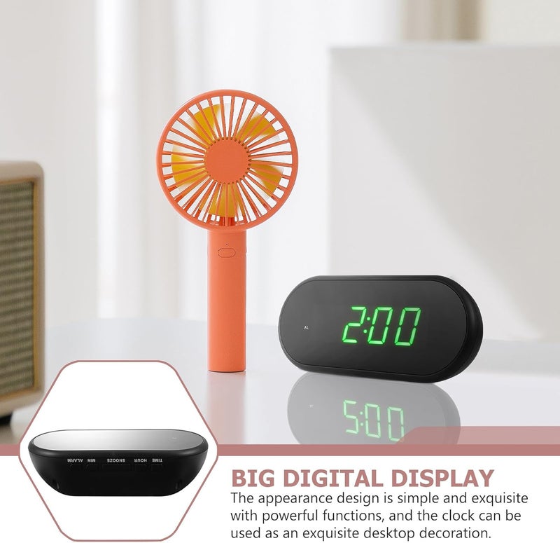 TIDTALEO Digital LED Alarm Table Clock with USB Cable, Green Backlight Desktop Clock Dual Powered for Home and Office Use, Battery-Free Design, Adjustable Brightness - Image 5