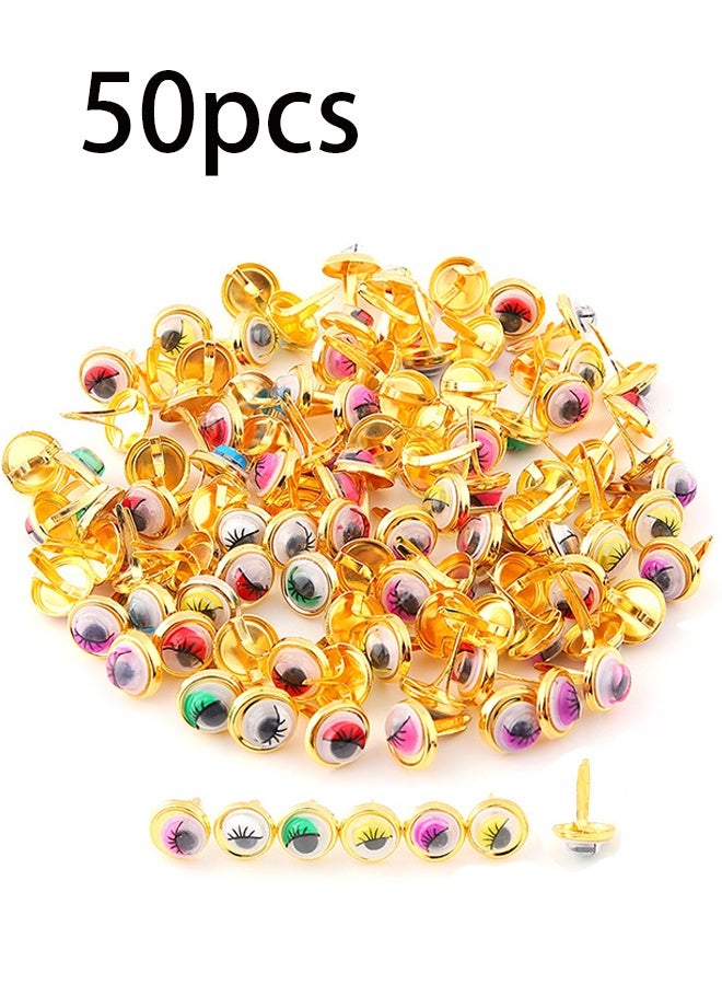 50pcs Colorful Mini Brads for Crafting DIY Projects Assorted Paper Fasteners for Scrapbooking and Art Supplies - Image 1