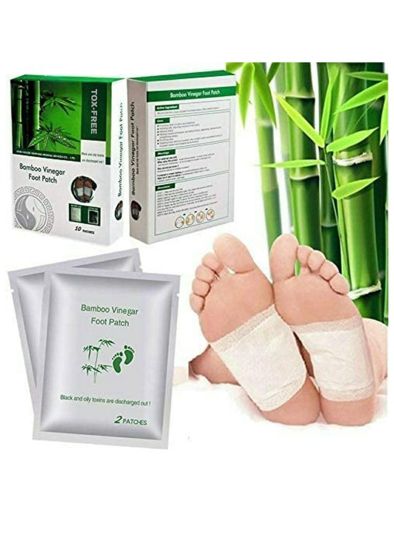Bamboo EXPORT TOX FREE Premium Detox Foot patches Cleansing Toxin Remover Foot Pad Stress Relief Sleep Weight Loss Patch For Men And Women 1 BOXES 10 Patches - Image 1