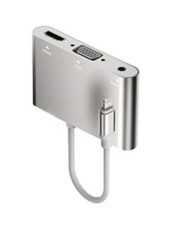 Lightning To Digital AV Multiport Adapter For Apple iPhone Silver