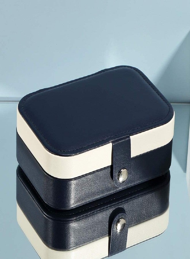 Ritmo علبة مجوهرات ريتومو، حقيبة سفر صغيرة للمجوهرات مصنوعة من جلد البولي يوريثان، منظم ذو طبقتين، صناديق تخزين وعرض للخواتم والأقراط والقلائد والأساور (لون القهوة) - Image 4