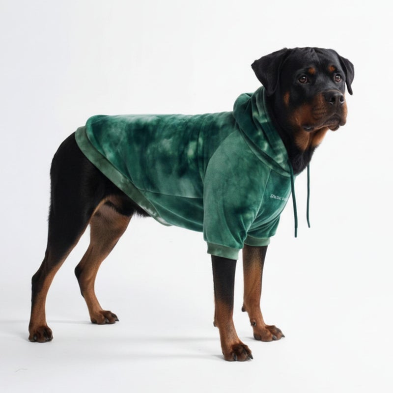 Spark Paws Dog Hoodie Premium Dog Sweater for Small Medium and Large Dogs Warm Outfits for French Bulldogs Pitbull Puppy Winter Jacket Alternative Green Skydye 4XL - Image 2