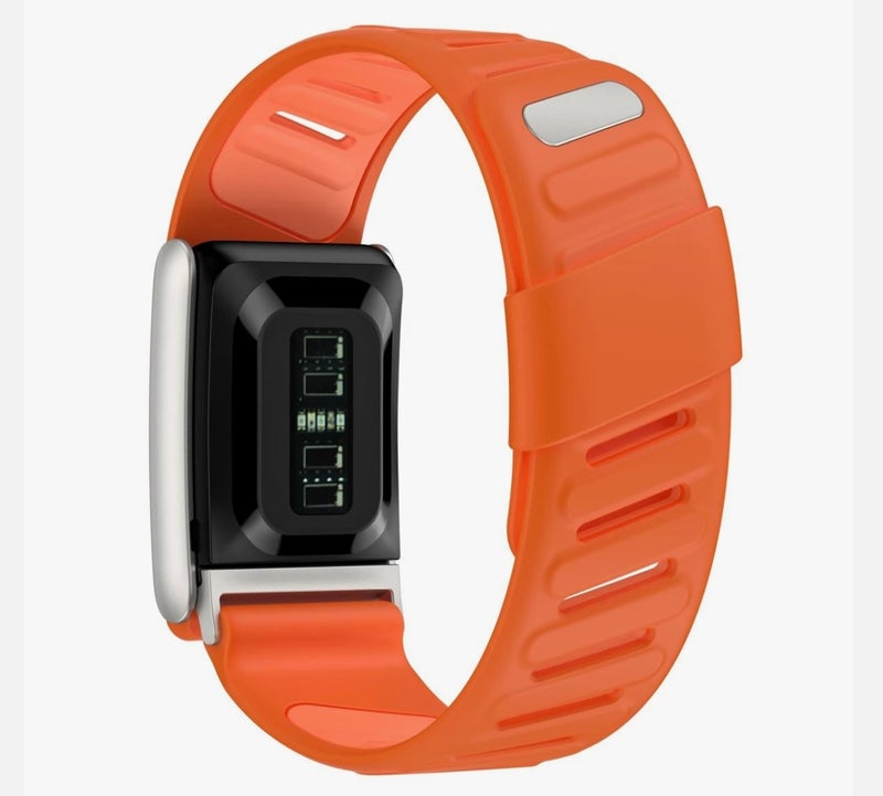 AURORA حزام بديل سيليكون رياضي AURORA متوافق مع جهاز تتبع اللياقة البدنية والنشاط Whoop Life، متين، مريح وقابل للتنفس وحزام معصم قابل للتعديل سهل الاستخدام ومثالي لكل مناسبة باللون البرتقالي - Image 2