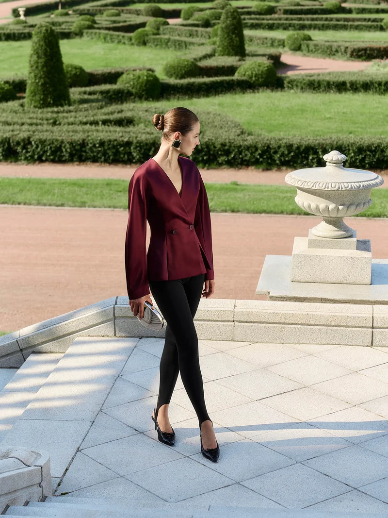 Lichi  Jacket with voluminous sleeves and waist pleats for Women | Best Price UAE