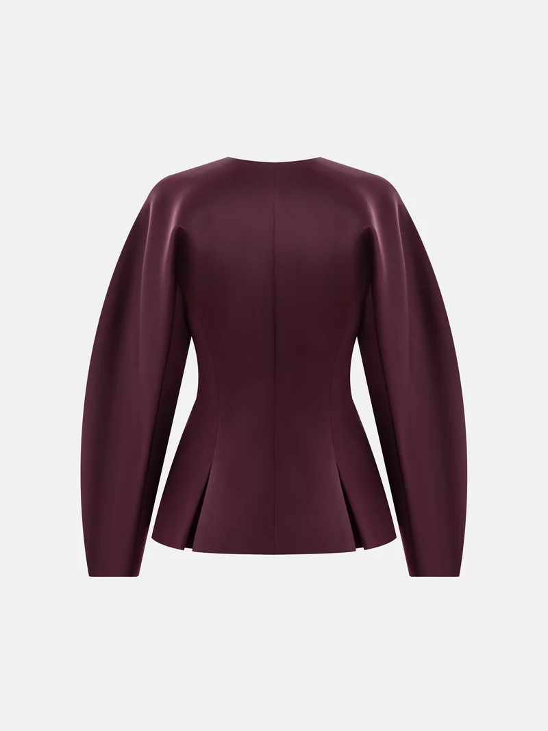 Lichi  Jacket with voluminous sleeves and waist pleats for Women | Best Price UAE