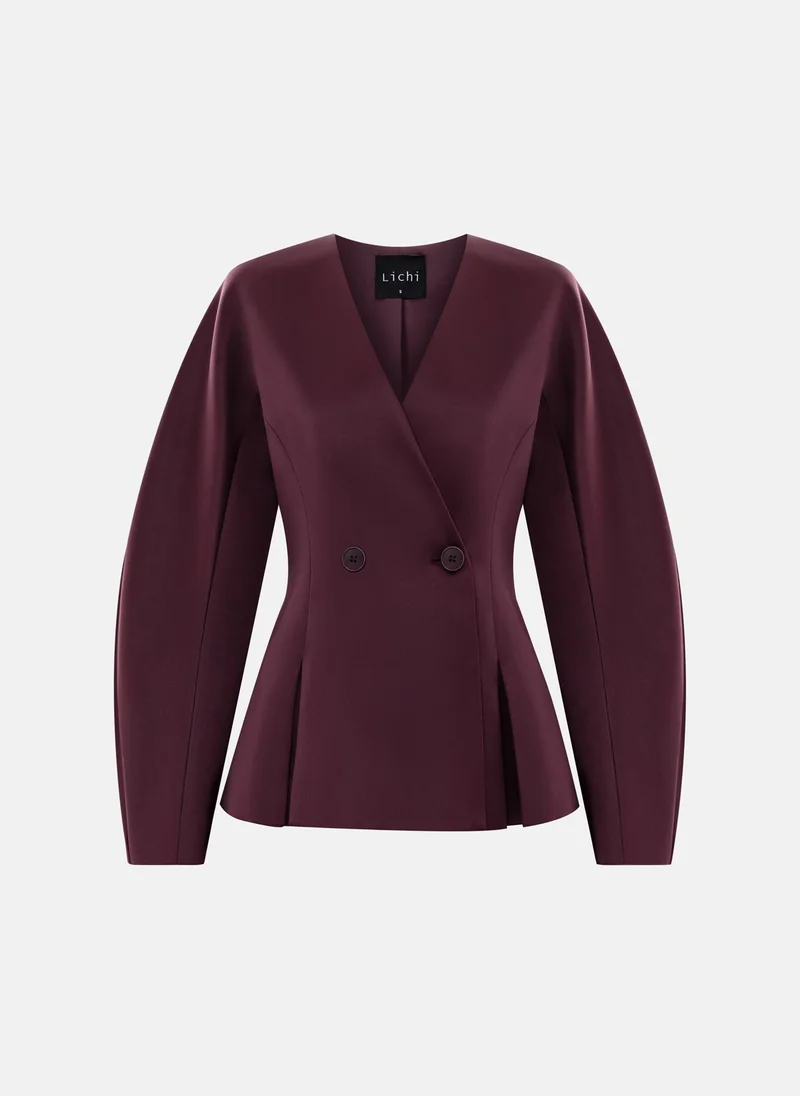 Lichi  Jacket with voluminous sleeves and waist pleats for Women | Best Price UAE