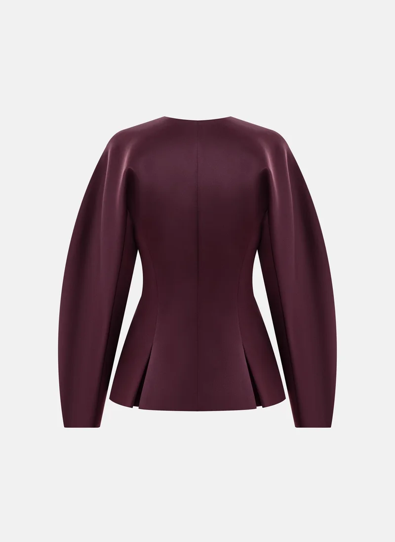 Lichi  Jacket with voluminous sleeves and waist pleats for Women | Best Price UAE