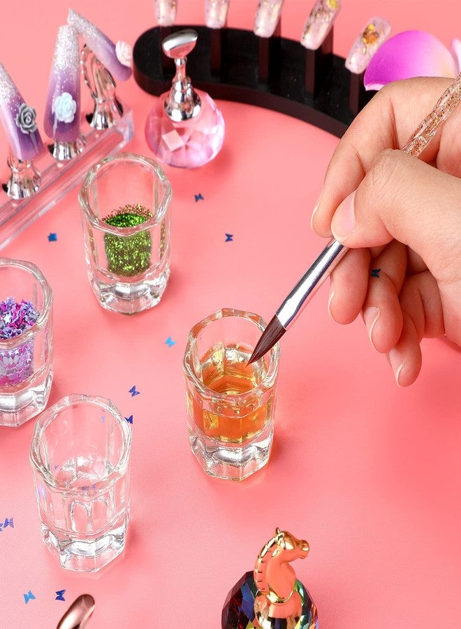 Cunhill 24 Pieces Dappen Dishes for Acrylic Nails Monomer Liquid Powder Glass Cups Clear Crystal Bowls Holders for Nail Extension Supplies - Image 3
