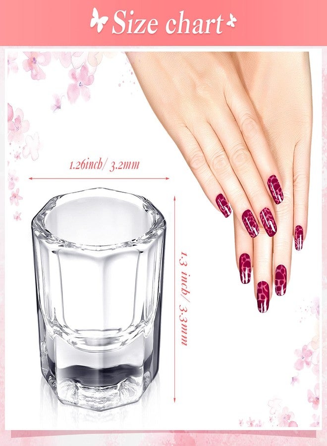 Cunhill 24 Pieces Dappen Dishes for Acrylic Nails Monomer Liquid Powder Glass Cups Clear Crystal Bowls Holders for Nail Extension Supplies - Image 2