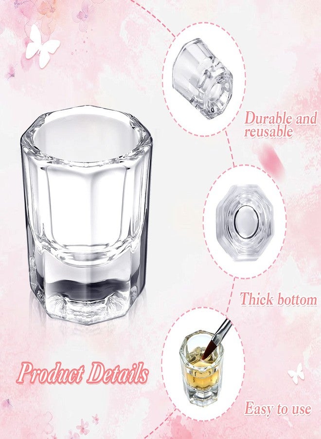 Cunhill 24 Pieces Dappen Dishes for Acrylic Nails Monomer Liquid Powder Glass Cups Clear Crystal Bowls Holders for Nail Extension Supplies - Image 4