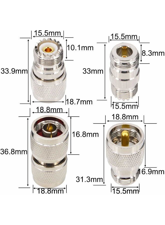 onelinkmore مجموعة موصلات محول RF Coaxial ذكر/أنثى إلى UHF PL-259 SO-239 موصل مستقيم M/F - Image 4