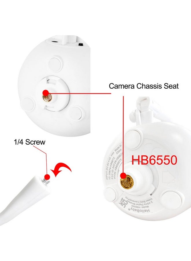 iTODOS iTODOS Baby Monitor Mount Compatible with HelloBaby HB65/HB66/HB248,ANMEATE SM935E Baby Monitor Camera, Versatile Twist Mount Without Tools or Wall Damage -White  - Image 2
