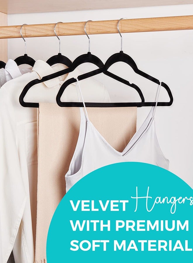 Arabest 50 Pack Premium Velvet Hangers, Non-Slip Flocked Felt Hangers, Sturdy Clothes Hangers Heavy Duty Coat Hangers and Suit Hangers, Durable Slim Green Hangers for Closet Space Saving  - Image 5