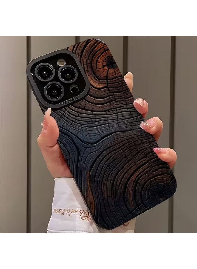 تيمو غطاء هاتف بتصميم خشبي من الجلد الصناعي - أنيق وعصري مع حماية ضد البقع والصدمات متوافق مع ايفون 13 بروماكس - Image 2