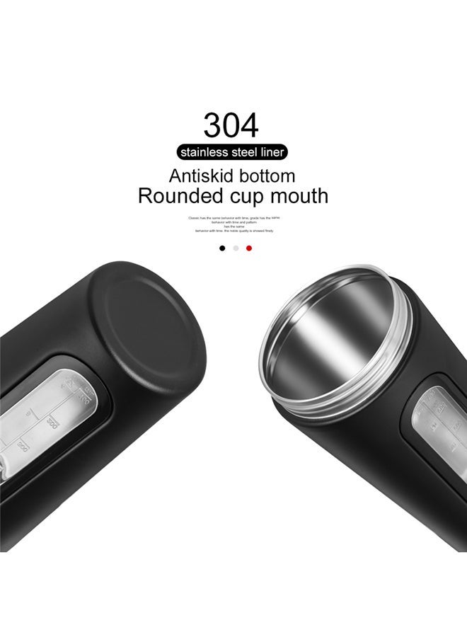 NIBEMINENT Stainless Steel Shaker Bottle With Whisk Ball Black 22x9cm - Image 3