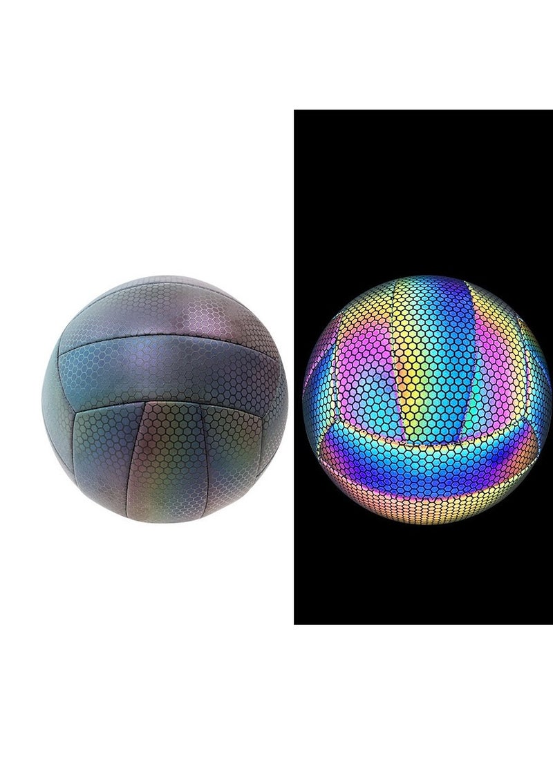 Generic Reflective volleyball size 5, reflective luminous leather volleyball - gift for children, men and women indoor outdoor night volleyball  - Image 1